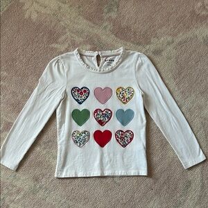 Mini Boden Heart Appliqué Shirt